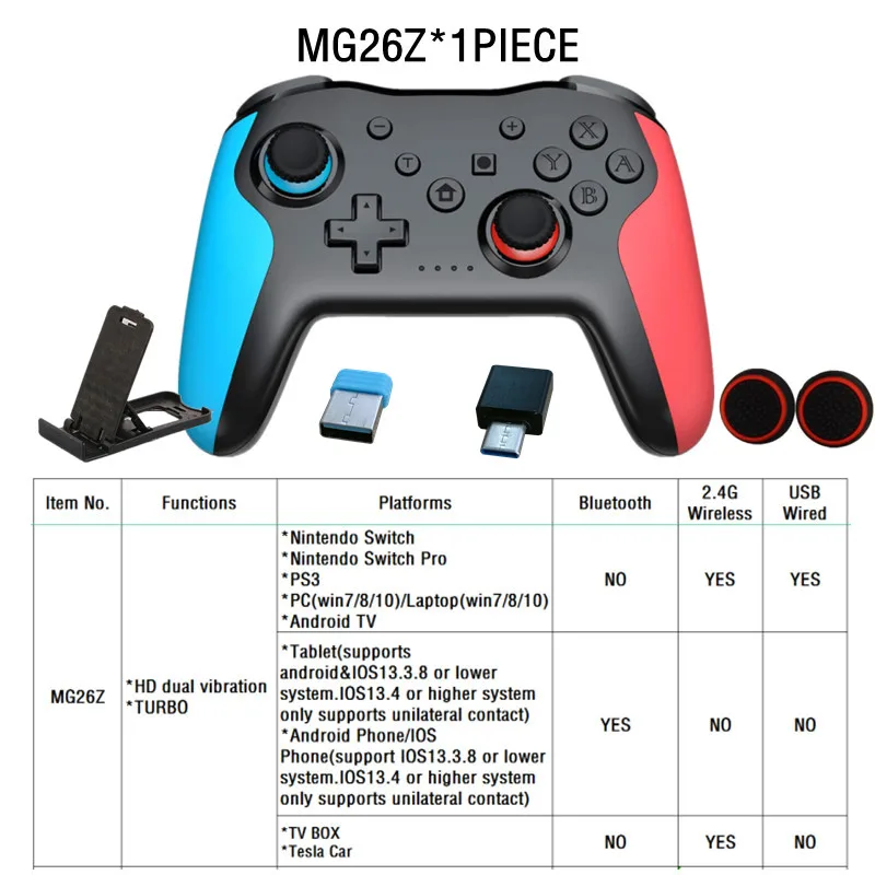 Bluetooth 2.4G Wireless Controller For Nintendo Switch Pro Smartphone PC TV Box Tablet PS3 Tesla Gamepad PC Joystick Controller 