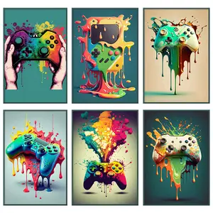 Legal jogo arte da parede pintura em tela colorido gamer controlador jogo  macaco pop arte cartazes e impressões e-sports quarto decoração presente -  AliExpress