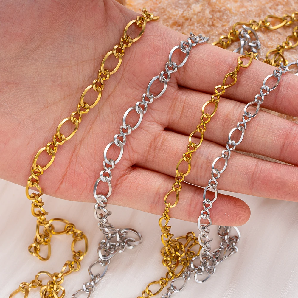 1 Meter Edelstahl Büroklammer-Ketten Halskette Ovale Kabelketten für Halsketten Armbänder Basteln DIY Schmuckherstellung Zubehör – Detail 5