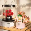 Romantic Rose Preserved Flower Building Block Plant Bouquet Model Bricks Set With Dust Cover Kids Toy Girls Valentine's Day Gift 6