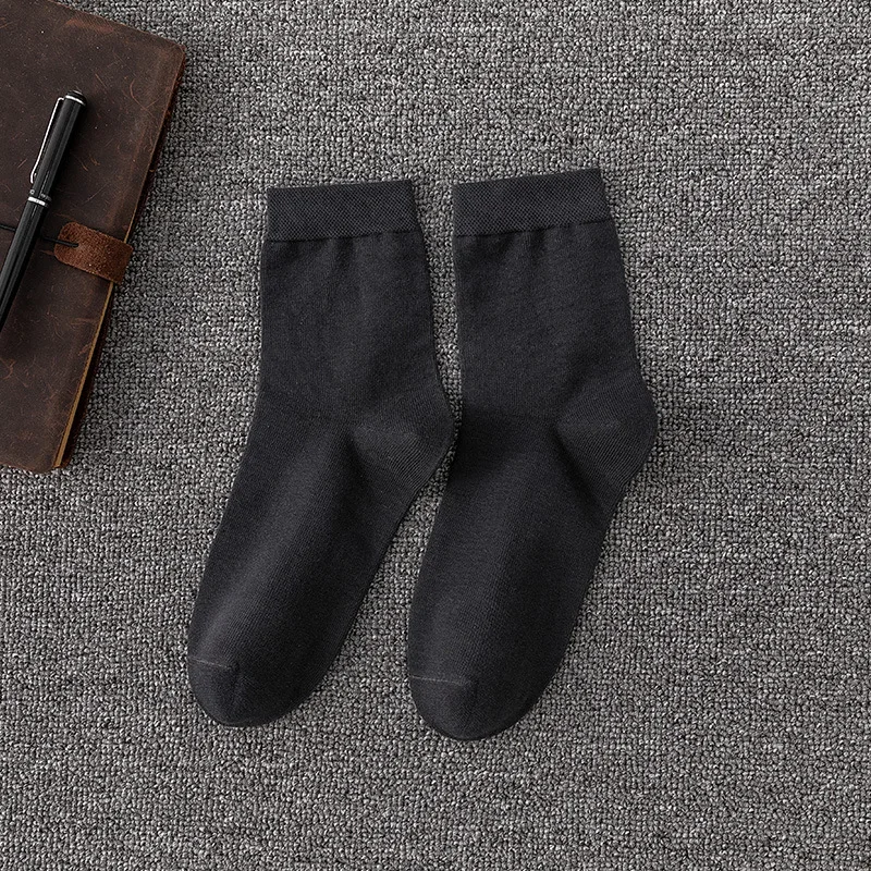 5Pairs/Lot Men's Bamboo Fiber New Casual Business Anti-Bacterial Deodorant Breatheable Crew Men Compression Socks