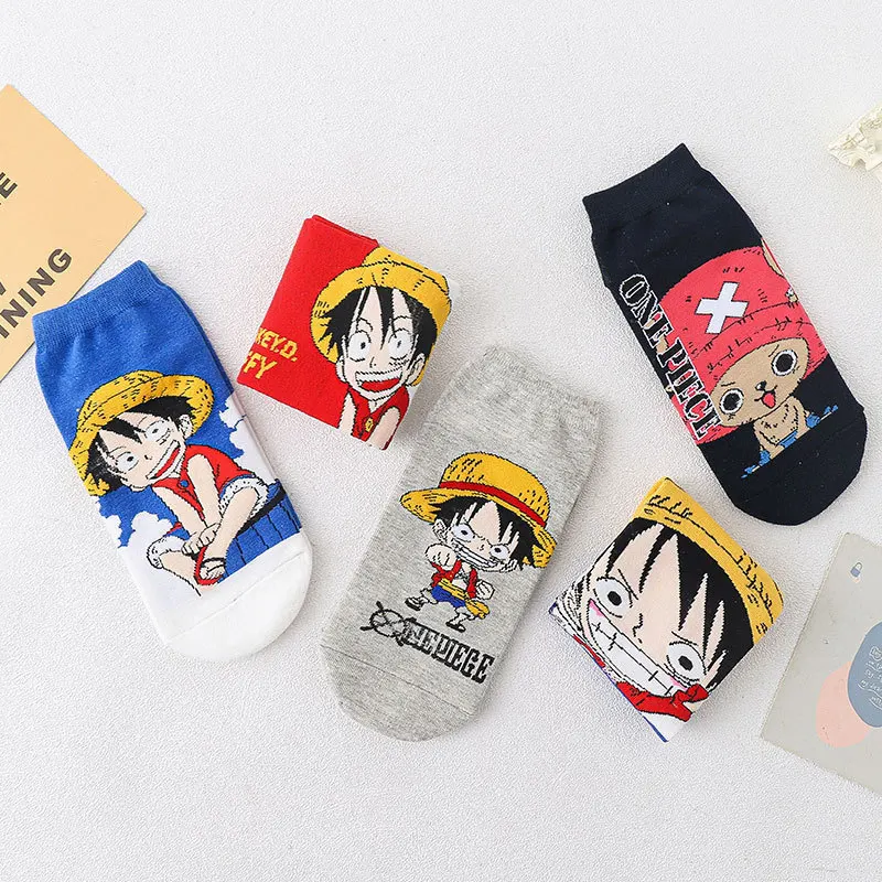 5 пар цельнокроеные летние тонкие носки Luffy Choba Мультяшные Повседневные принцессы