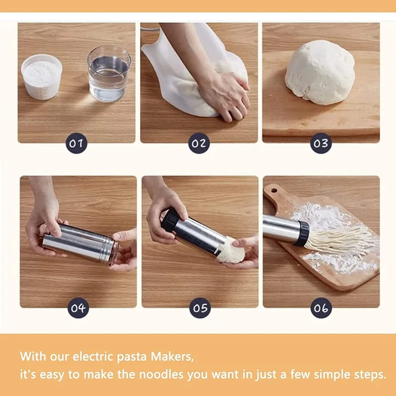 Electric Handheld Pasta Makers Automatic Portable Noodle Ramen Machine Rechargeable Wireless One Button Control USB Charging noodle maker