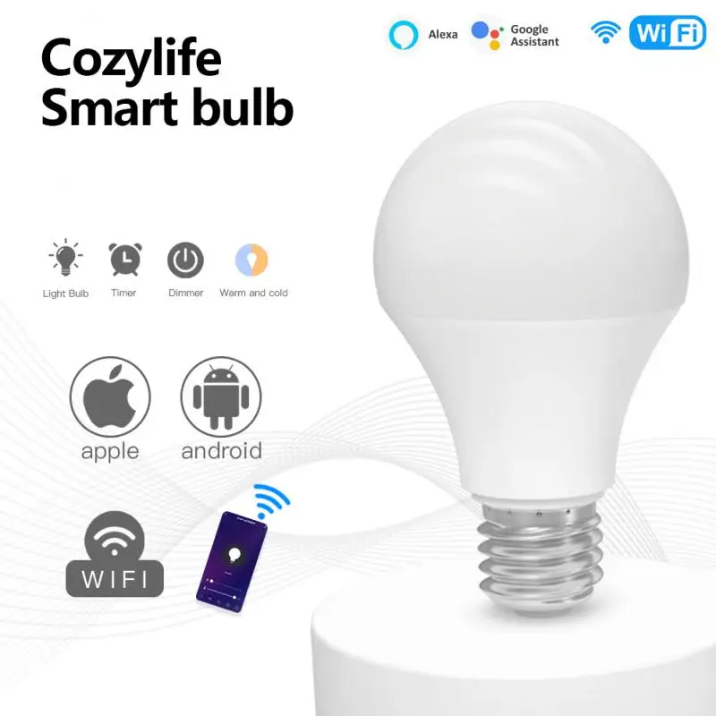 

Умная Светодиодная лампа с Wi-Fi, E27, E26, B22, 12 Вт