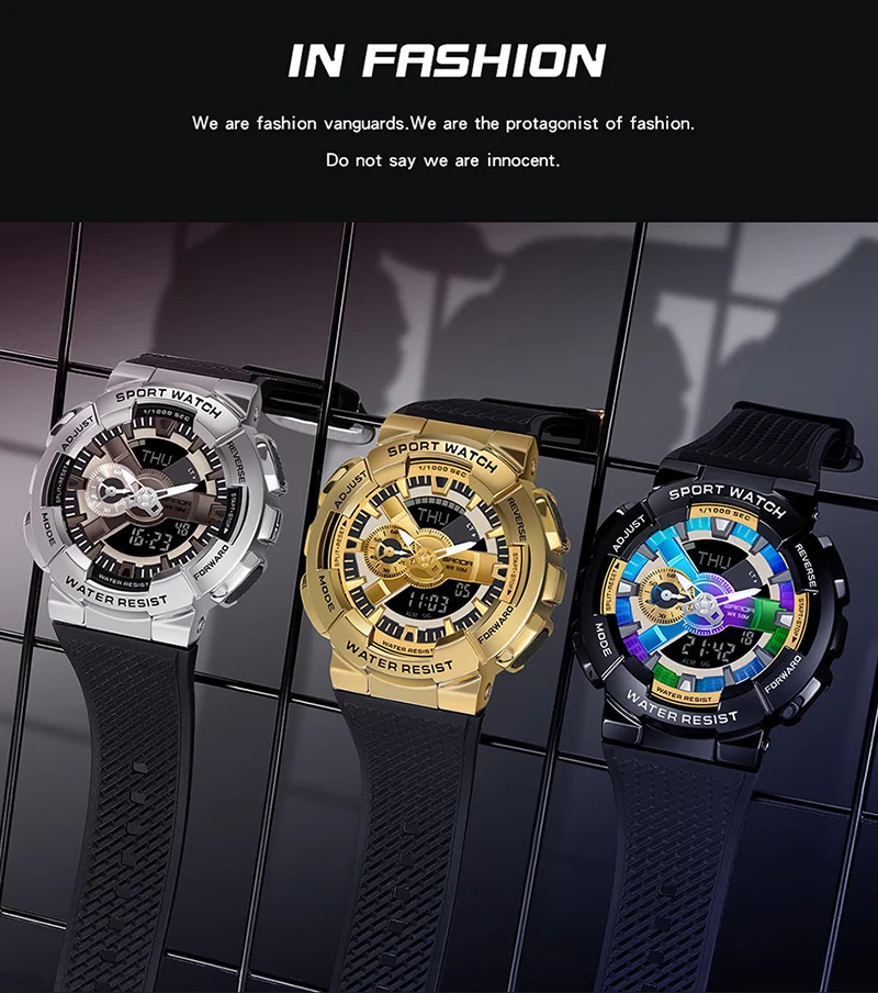 Sanda Men Digital Watch G Style Sports Waterproof Shock Military Premium Watches Magic Color Cool Luxury Wristwatch Relojes 9004