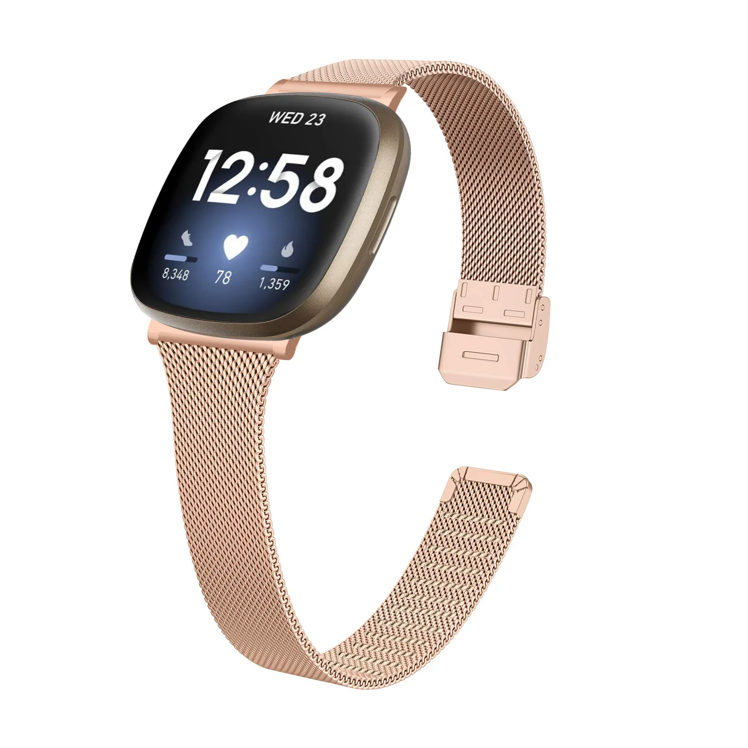 Elegant Milanese Metal Strap Replacement for Fitbit Watches - Classic Wristband Bracelet
