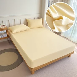 Solid Color Fitted Bed Sheet with Elastic Band - Mattress Protector in 100% Polyester - 200x220 cm (Color 2)