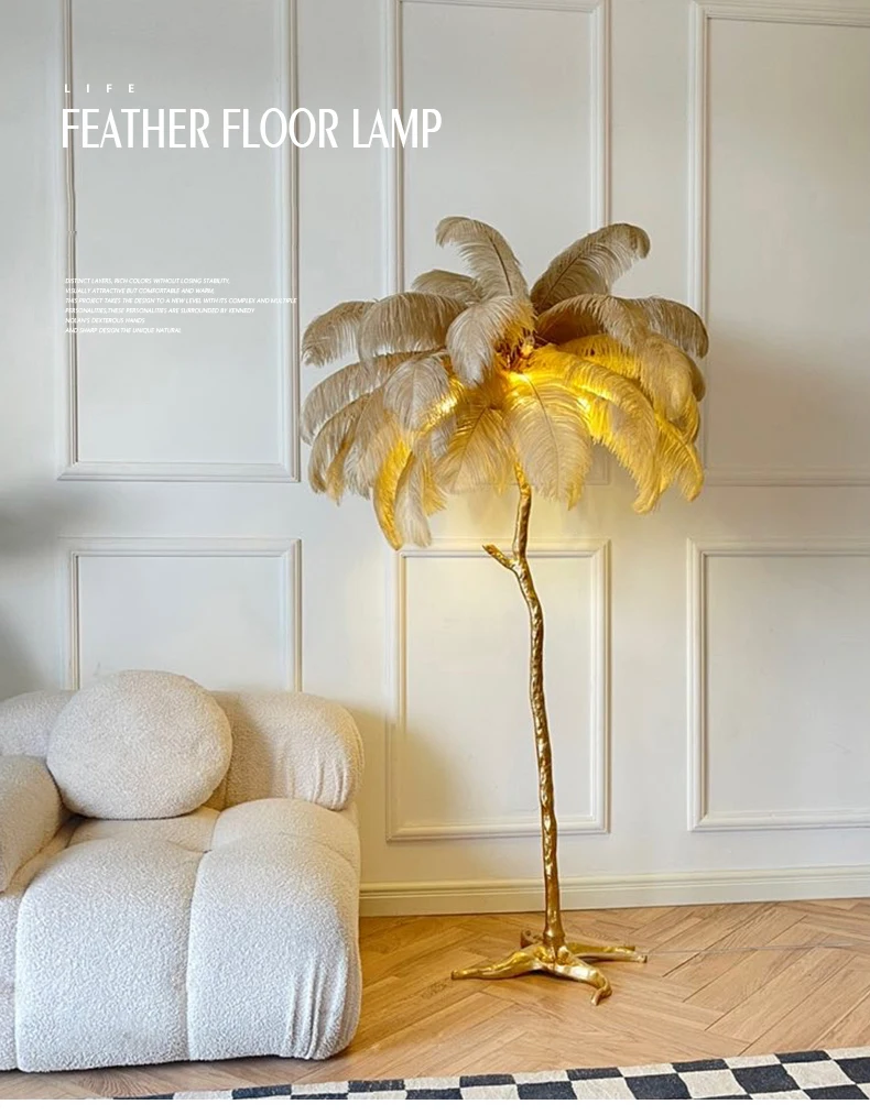 Ostrich Feather Floor Lamp