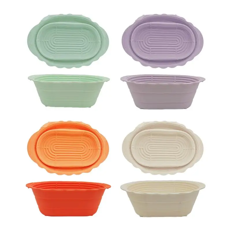 

Silicone Sourdough Proofing Basket Oval Foldable Proofing Bowls Bread Baking Dough Proofing Bowls for Baking Fermentation