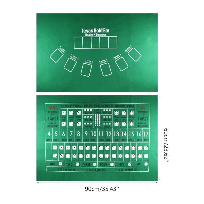 Flannel 21 Points Dice Table Mat Casino Family Party Poker Game TX Hold'em Tablecloth Entertainment Toys