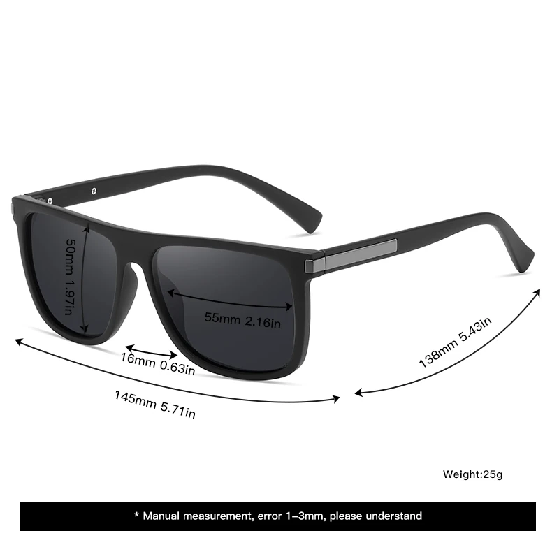 New Men's Trend Sports Polarized Sunglasses Beach Sunglasses Posing Glasses Square Full-frame Car P839