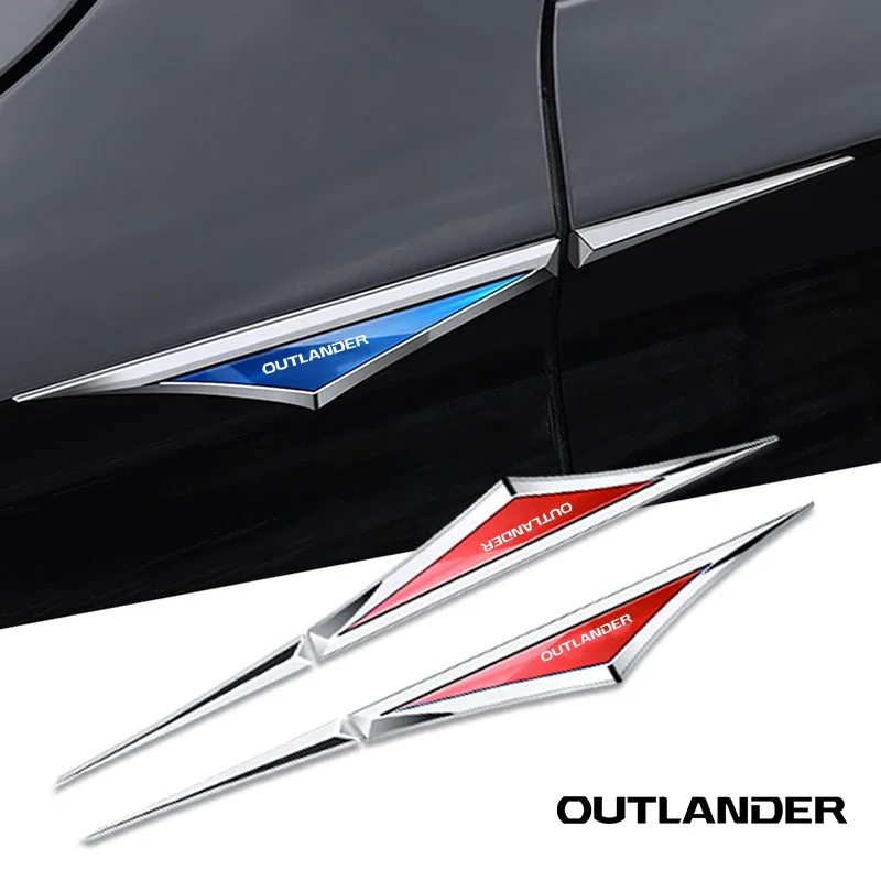 

2pcs/Set Car Fender Stainless Steel Sticker Decals Emblem Exterior Decorate For Mitsubishi OUTLANDER Accessories Metal Stickers