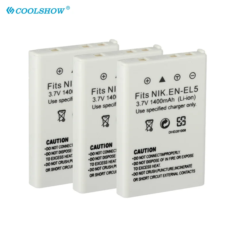 EN-EL5 ENEL5 EN EL5 Battery for Nikon Coolpix P90 P100 P500 P510 P520 530 P5000 P5100 5200 7900 P6000 1400mAh Camera Batteries - 3