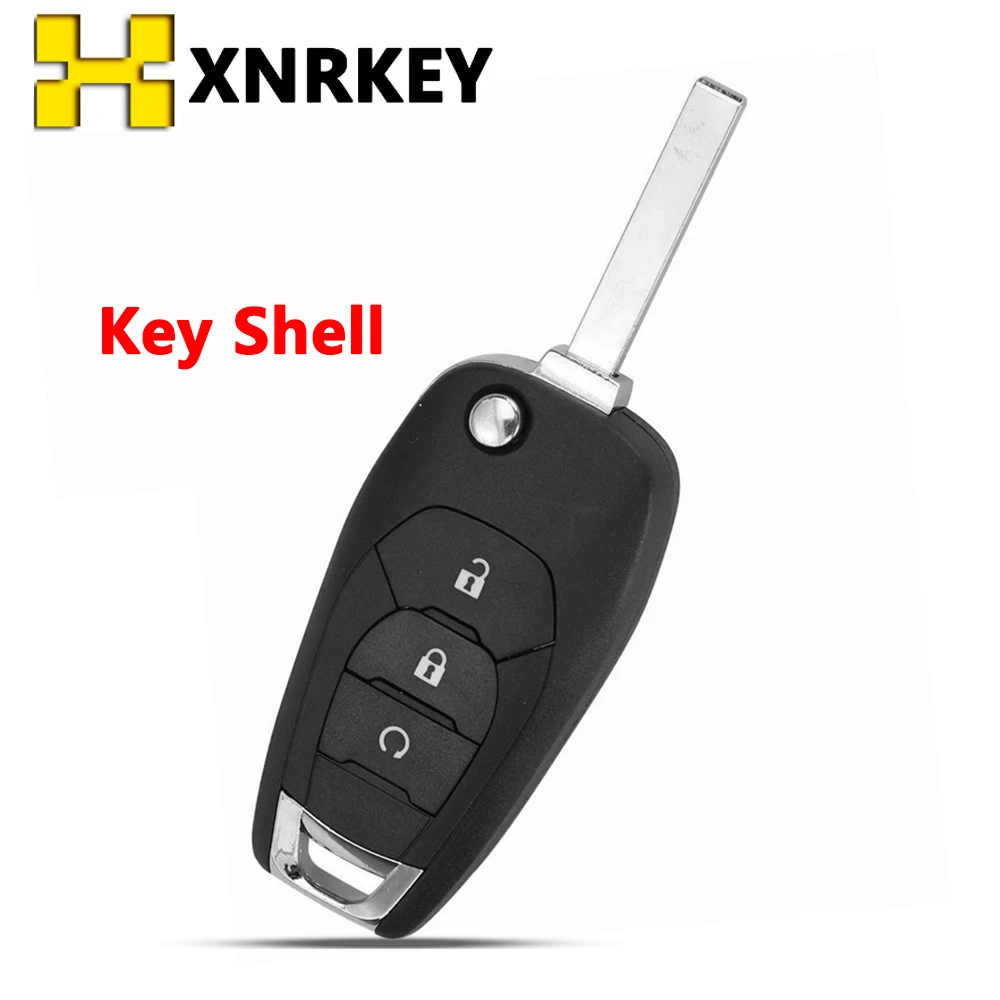 XNRKEY 3 Buttons HU100 Blade Smart Filp Folding Car Remote Key Shell Case for Chevrolet Cruze Malibu Chevy Aveo