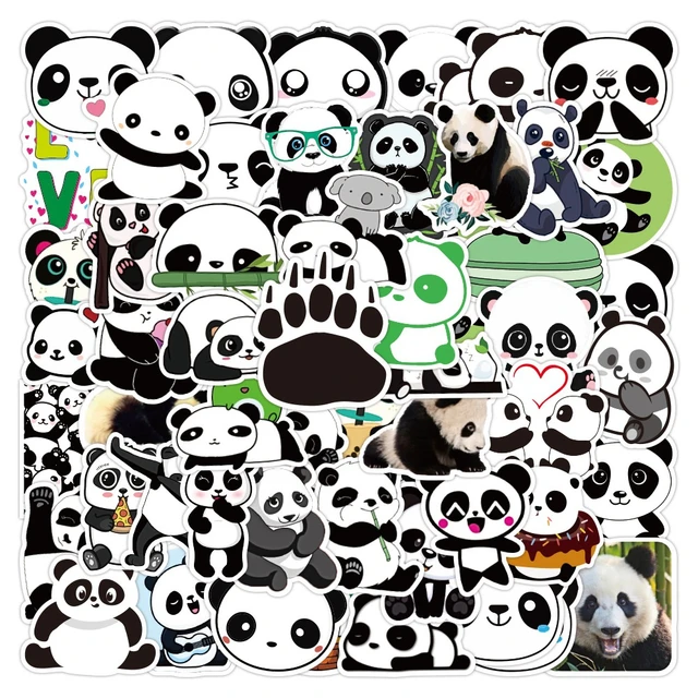 Cute chibi panda bear and Kawaii rice ball cartoon' Sticker