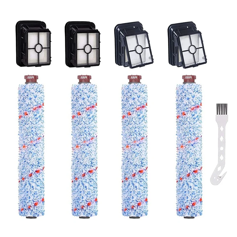 

Запчасти для Bissell Crosswave, 4 многоповерхностных щеточных рулона 1868 и 4 вакуумных фильтра 1866, вакуумный фильтр