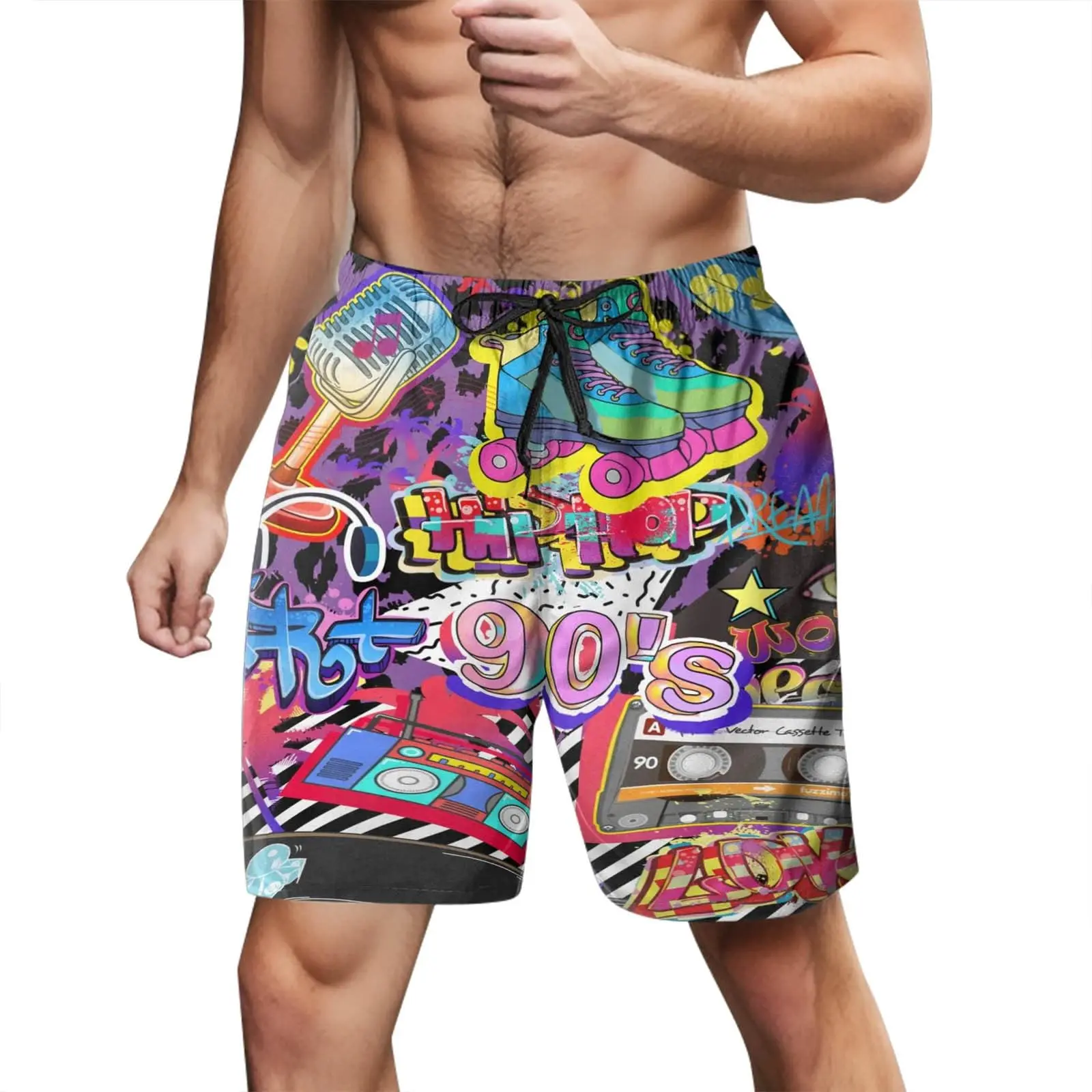 Mens Oversized Beach Shorts Surfing Swimwear