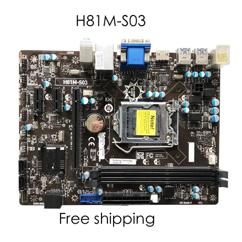 MSI H81MS03 Desktop Motherboard H81mATX E31231V3 Mainboard fully work
