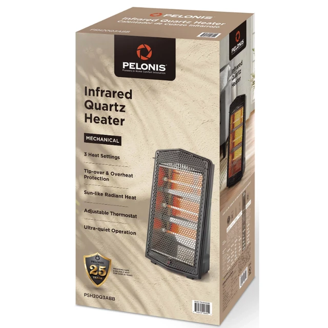 Pelonis 1500W Electric Quartz Radiant Heater with 3-Heat Settings,  PSH20Q3ABB, Black - AliExpress