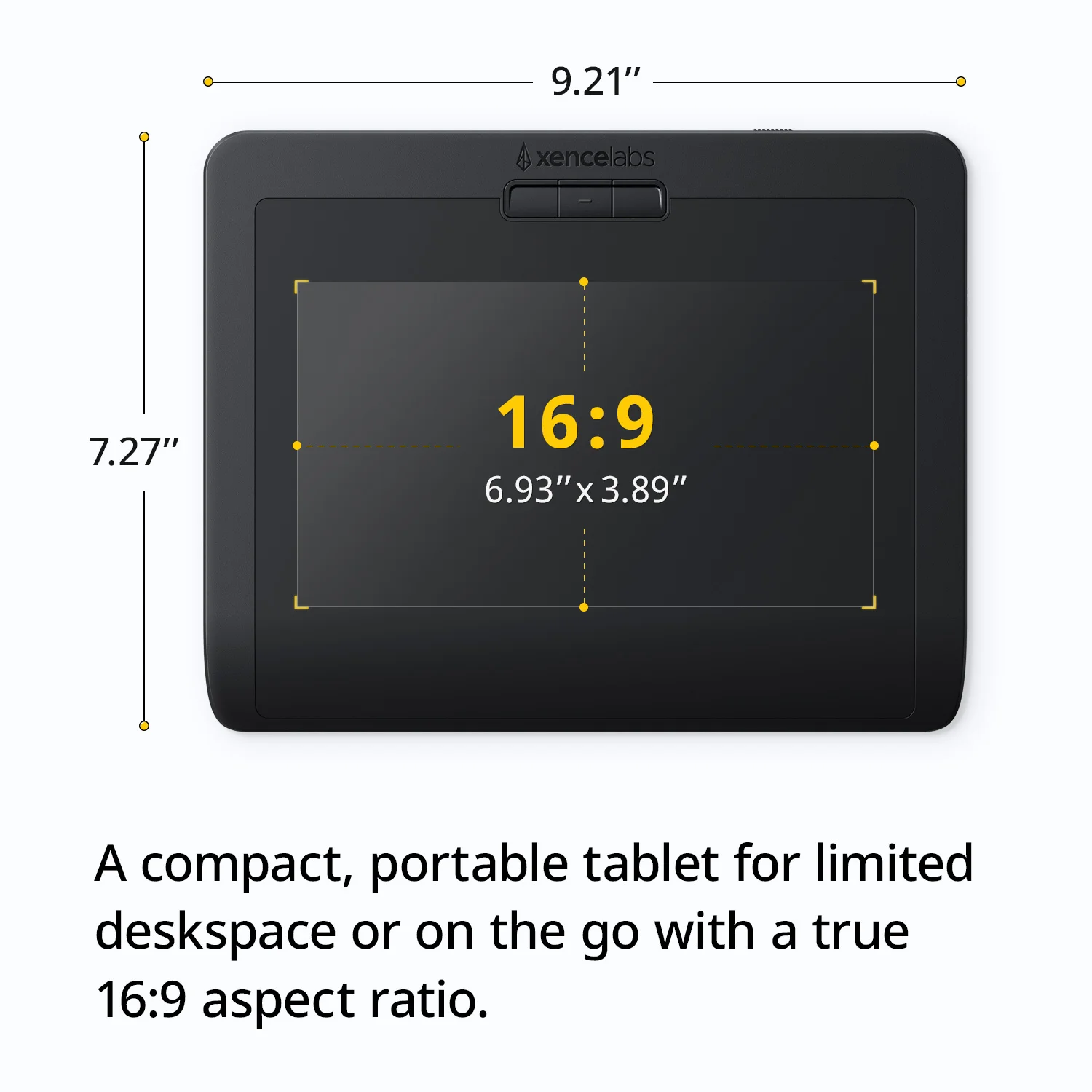 Xencelabs Wireless 8192 Levels Graphic Tablets Ultrathin Pen Tablet with 2 Battery-Free Stylus 16:9 Aspect Ratio Digital Art Pad 2