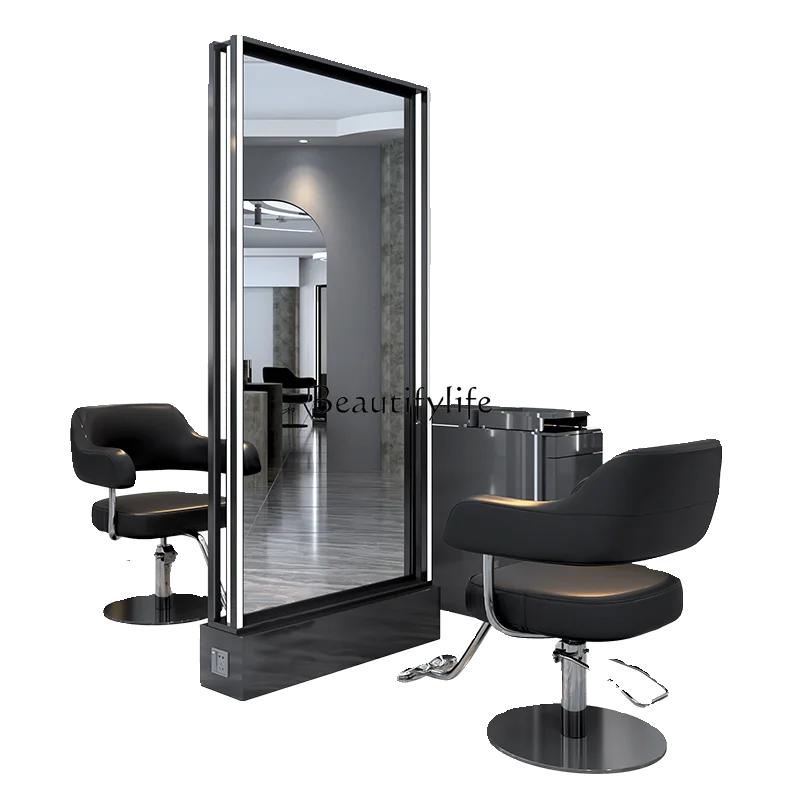 

Double-Sided Floor Mirror Trendy Hair Salon Single-Sided Wall Mirror Stainless Steel