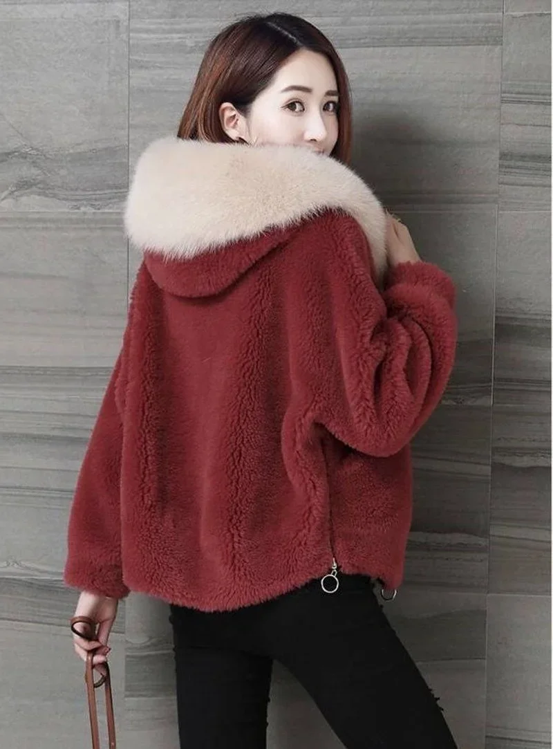 2024 Winter Women Fashion Casual Jackets Faux Fur Coats Imitation Fox Plush Jacket Female Short Outerwear Clothing Winter Coat