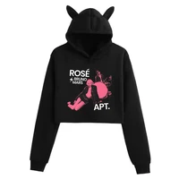 Rose Rosie APT. Bruno Mars Cat Ears Long Sleeve Crop Tops Girls Fashion Hoodie 1