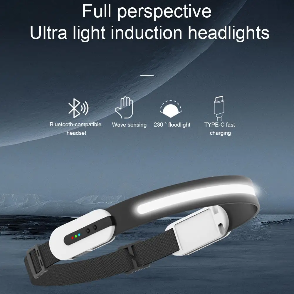 

Lightweight Led Headlamp Fast Charging 230 Degree Wide Angle Outdoor Headlights Head-mounted Flashlight/ Torch