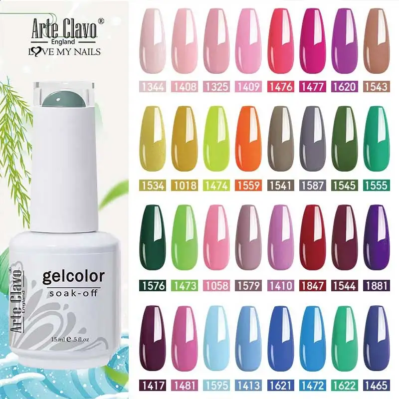 

Arte Clavo 179 Colors Gel Nail Polish UV LED Nail Art Varnish Lacquer Soak Off 15ml New Arrival Nail Gel Polish Gellak Manicure