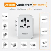 TESSAN Universal Travel Adapter with USB Port and Type C, Worldwide Power Adapter EU/UK/USA/AUS Plug for International Travel - Image 4