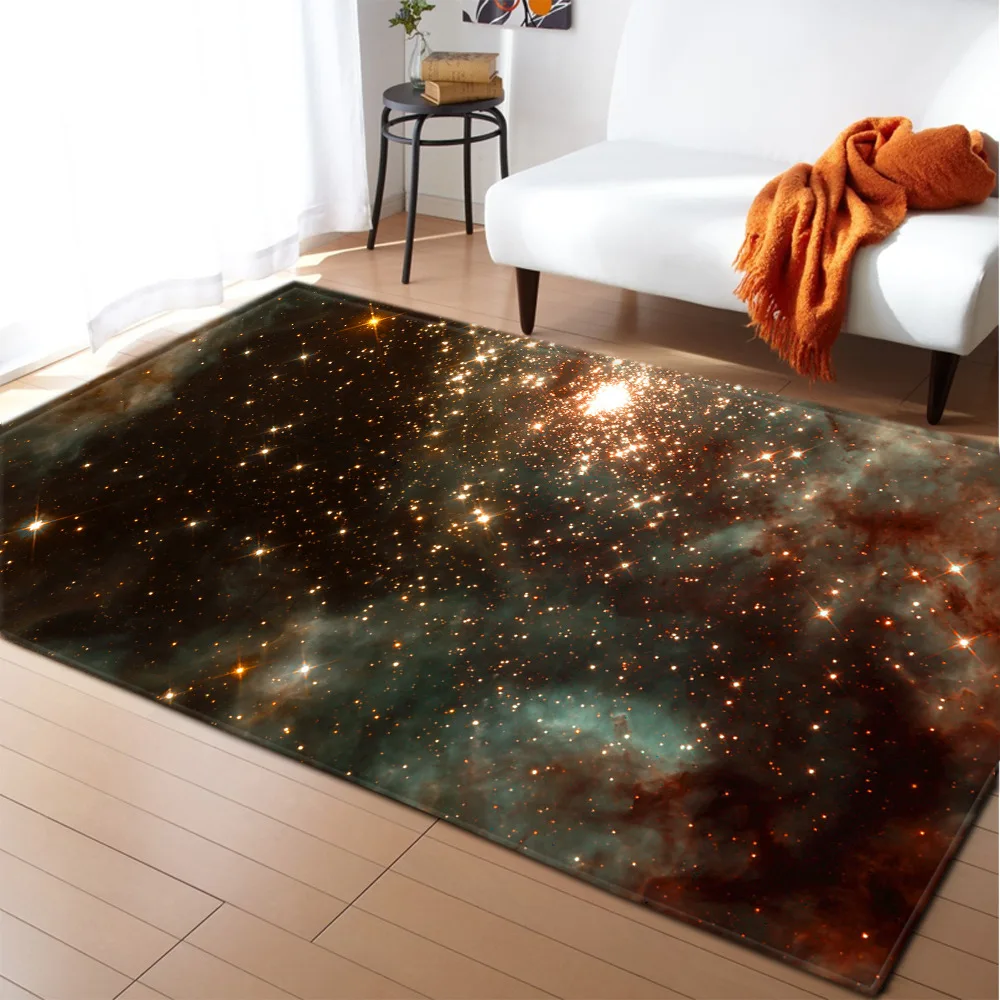 

Universe Living Room Carpet 3D Rug Large Boys Bedroom Area Rug Space Planet Home Decor Parlor Kitchen Floor Mat Entrance Doormat