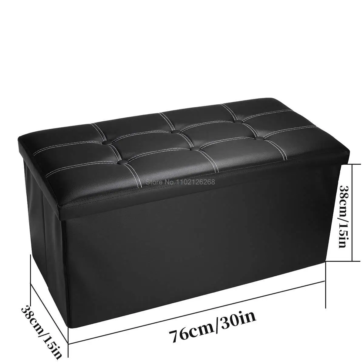 Multifunctional Foldable Ottoman Storage Foot Stool Waterproof Leather Footstool Storage Box Large Sofa Chair Bench Seat Pouf