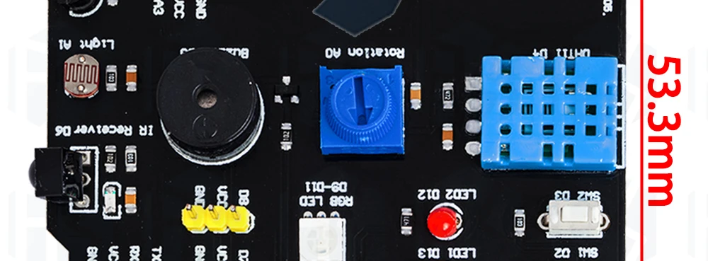1 ~ 10pcs egbo dht11 lm35 Temperatur Feuchtigkeit sensor Multifunktions-Erweiterungs karte Adapter uno r3 rgb LED ir Empfänger Summer i2c – Detail 24