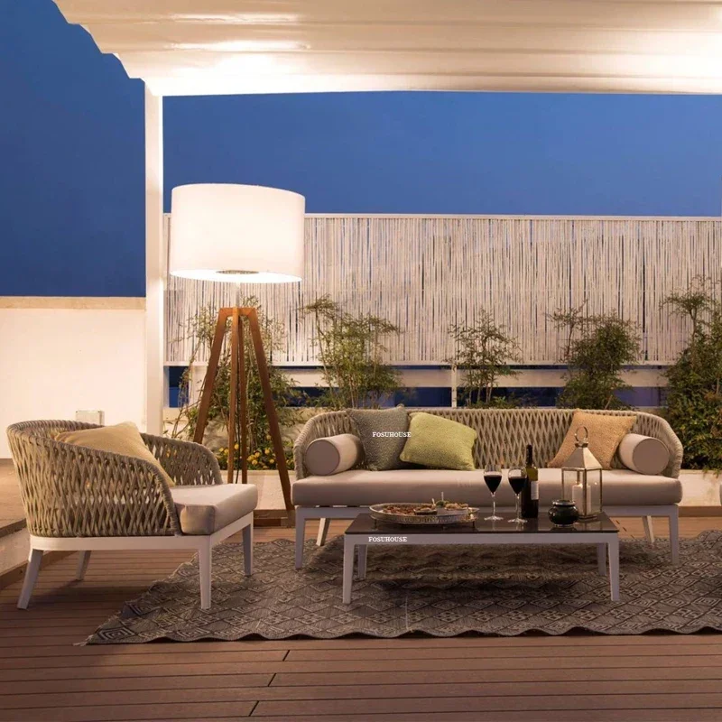 Outdoor Garden Sofas Nordic Apartment Coffee Shop Lounge Chairs Balcony Homestay Simple Courtyard Furniture Hotel Leisure Sofa