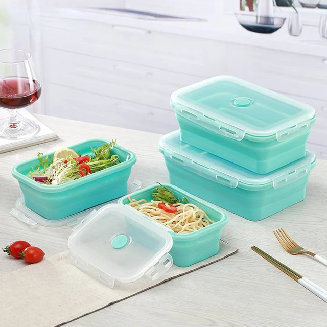 Silicone Folding Bento Box Collapsible Portable Lunch Box for Food  Dinnerware Food Container Bowl Lunchbox Tableware