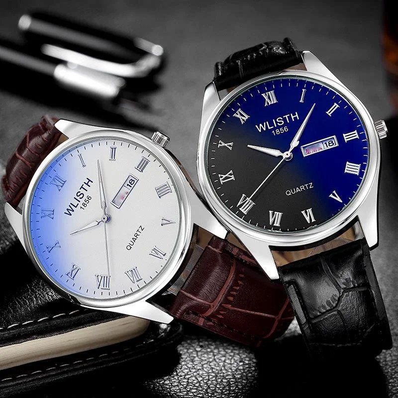 2023 New Hot Selling Wallace Couple Watch Dual Calendar Quartz Watch Fashion Blu Ray Watch Men's and Women's Watch_voghion.com