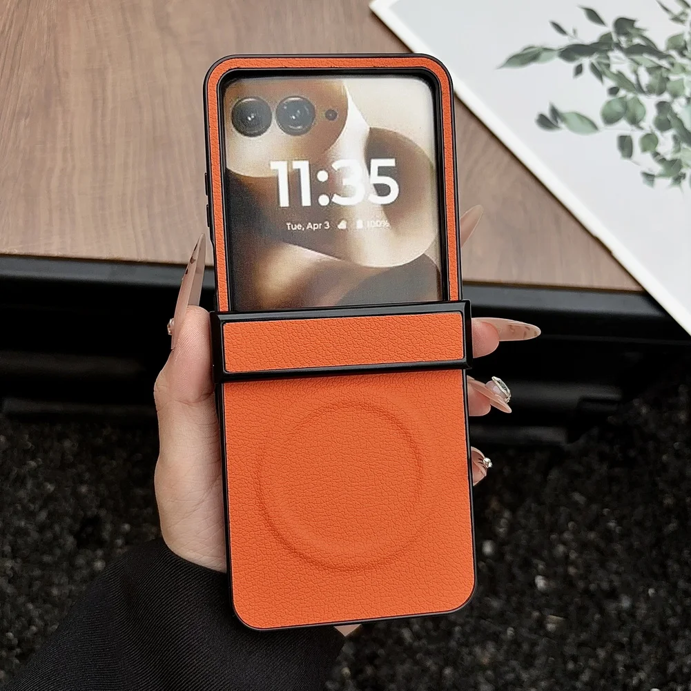 Leather Magnetic Slim Hinge Protective Phone Case