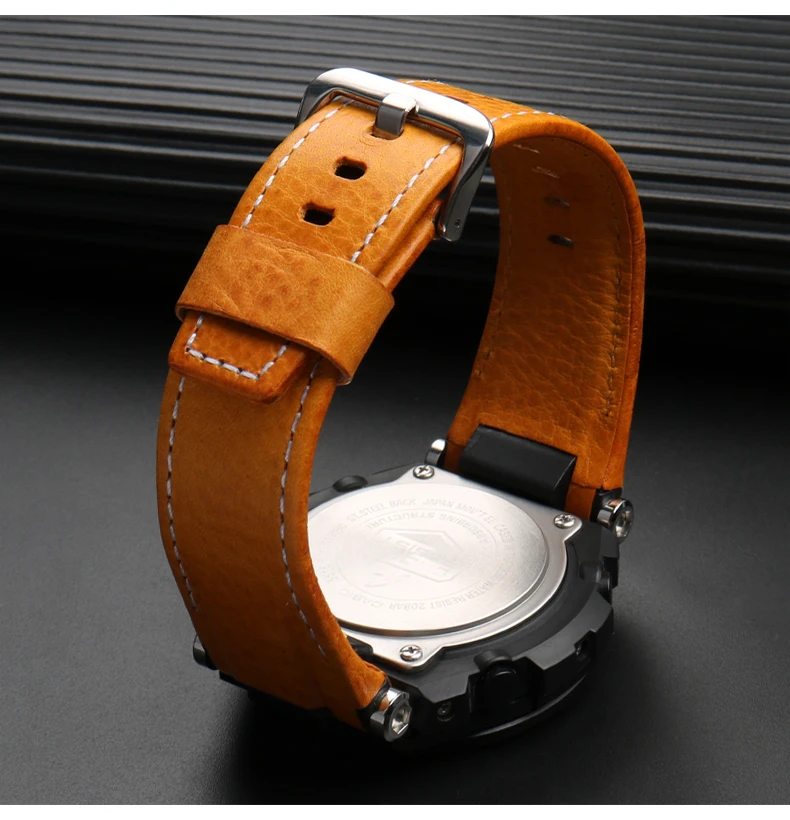 Canvas leather watch strap for Casio G-SHOCK GST-B100 S130 W300GL 400G W330 GST-W120L s120 W130L S100 Series watch accessorie