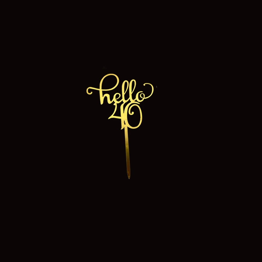 5 Stück Hello 30 40 50 60 Tortendekoration Gold Sweet 16 Happy 18th Cake Topper für Geburtstagsparty Tortendekoration – Detail 4