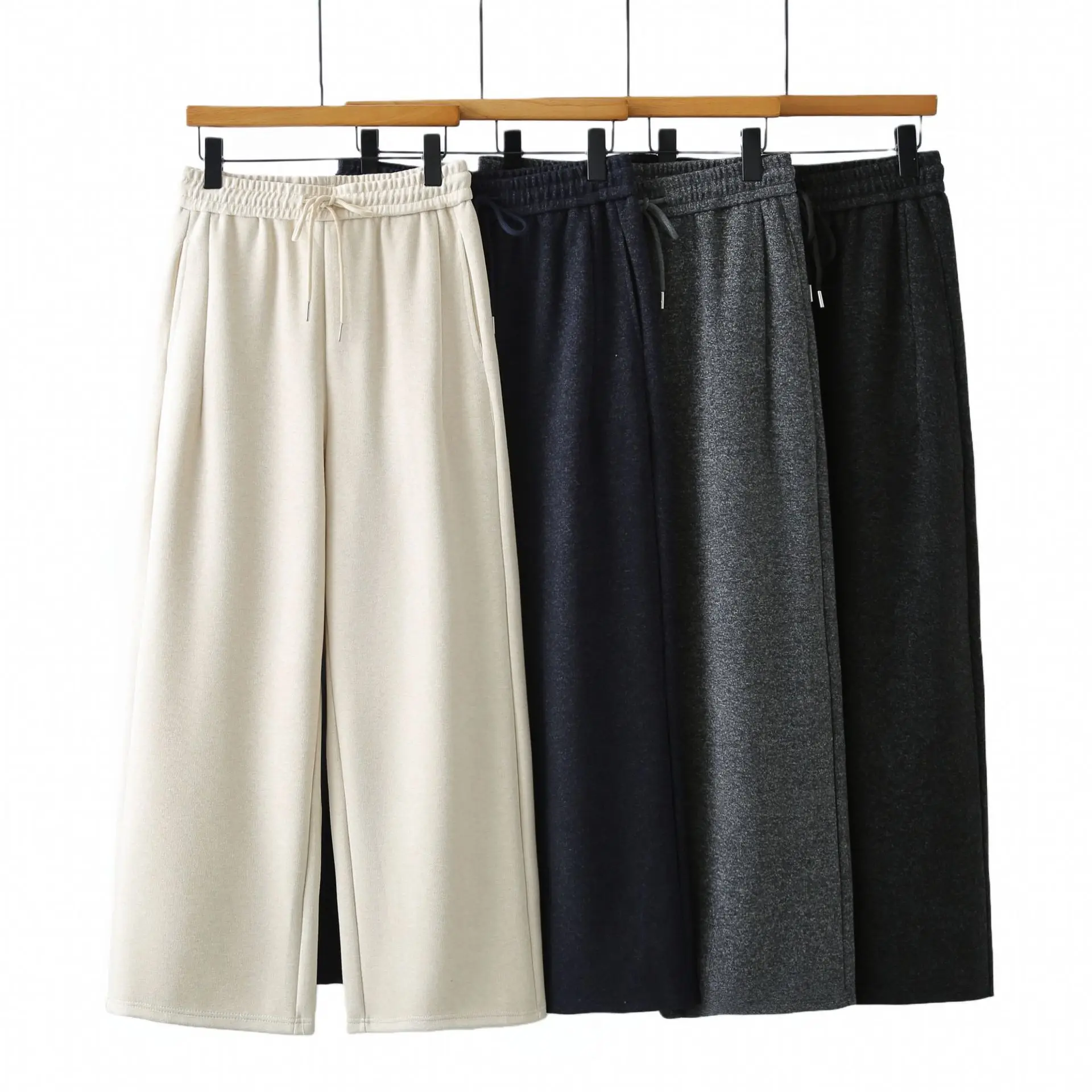 XXXXXL Fashion Plus Size Women's Straight Pants New Autumn And Winter Style Wool High Waisted Casual Trousers 5011