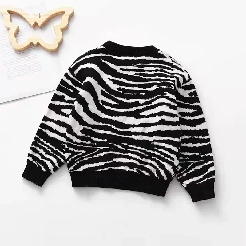 Children's Sweaters Kids Baby Boys Girls Long Sleeve Zebra-Stripe Sweaters New Autumn Winter Baby Boy Girl Knit