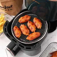 Support de friteuse à Air empilable Durable, plateau de friteuse à Air antiadhésif en acier inoxydable, panier de gril, Gadgets de cuisine 4