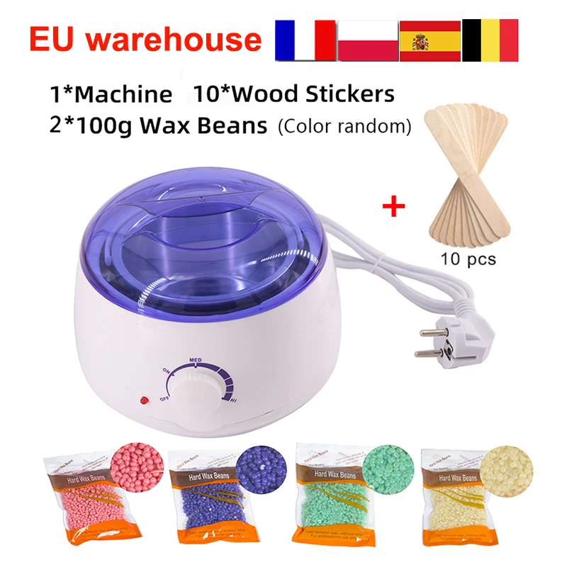 MiniWaxDippingPotKit10pcsWoodStickersElectricHairRemovalWax