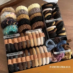 Chic 136 - Piece Fashion Hair Tie Set - Stylish and Durable Hair Accessories (136PCS)