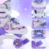 Roller Skates for Girls Boys for Kids 4 Size for Children of Different Ages Adjustable Light Up LED Luminous Wheels 4