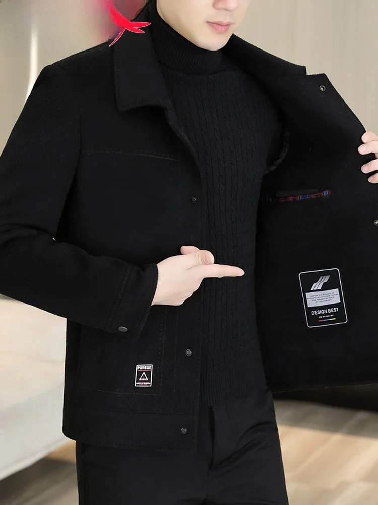 레드 드래곤플라이 남성용 울 재킷 캐주얼 라펠 코트 가을 겨울 신상 폴리에스터 섬유 70% 울 30% 패셔너블 아우터웨어