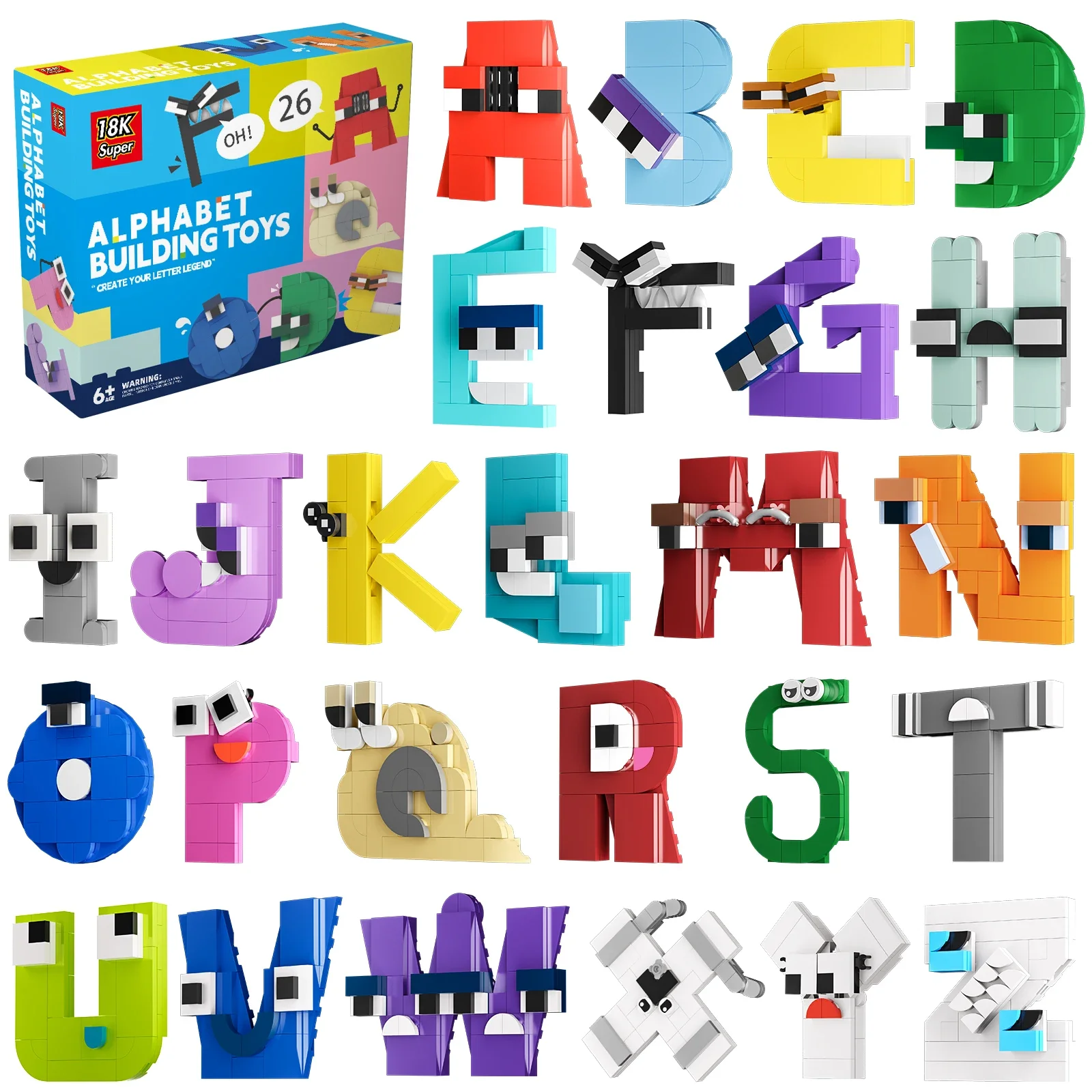 

Gobricks 26 Style English Alphabet Building Blocks Model Set Education Letters (A-Z) Bricks Children Education Toys Kids Gifts