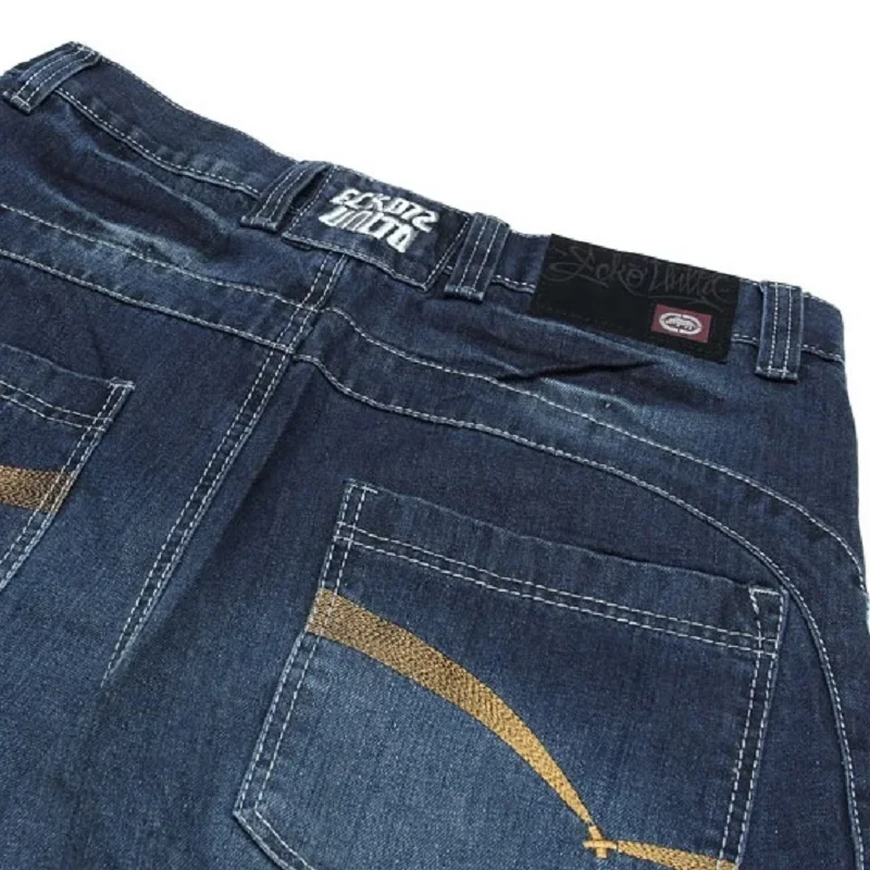 Men's Streetwear Baggy Jean Loose Big Size Y2K Street Fashion Wide Leg Pant Straight Male Harem Denim Trouser Oversize Hip Hop wide leg pants