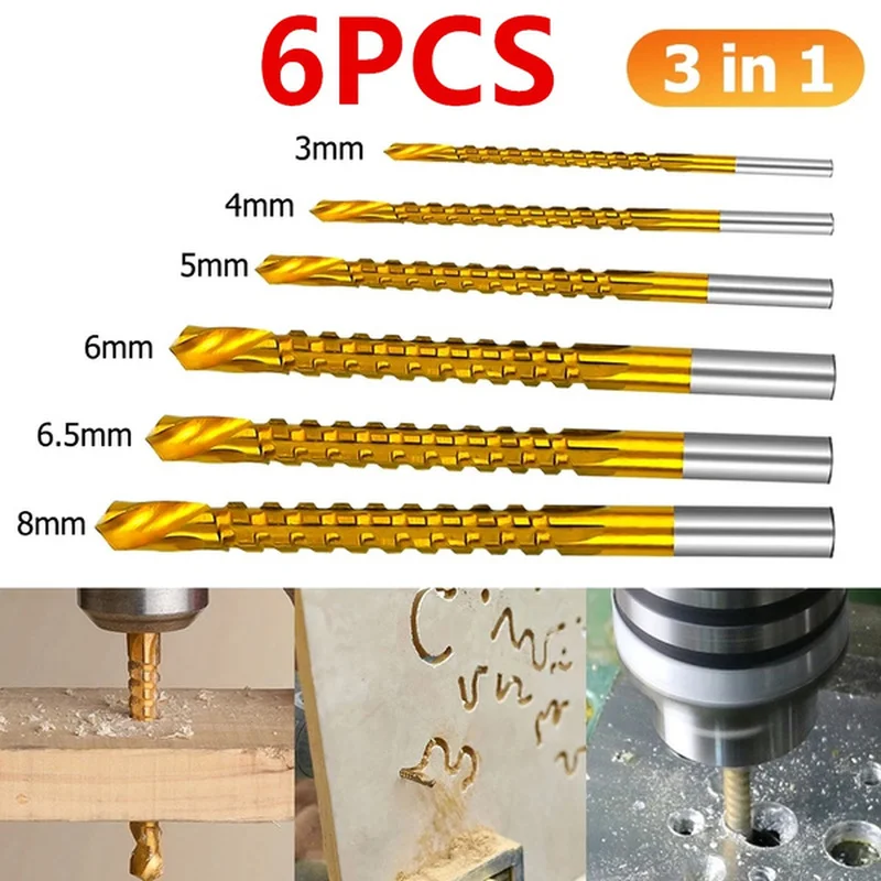 

6/3 Pcs Cobalt Drill Bit Set Spiral Screw Metric Composite Tap Twist Drill Bit Set Multi-function Metal Special Tap Drill Bit
