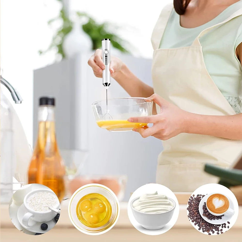 Electric Milk Frother USB Rechargeable for Kitchen